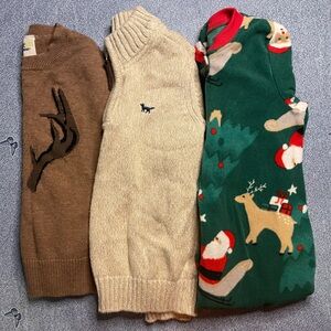 LOT OF 3 Toddler Boys Holiday Sweater And Fleece Sleeper Christmas Carters 2T